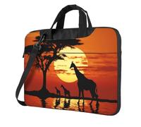 MXPELGHMAD Laptop Bag 13 inch Computer Carrying Bag Protective Case Giraffe under the tree in Africa silhouette Laptop Sleeve Case Briefcase Handbag