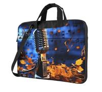 MXPELGHMAD Laptop Bag 13 inch Computer Carrying Bag Protective Case Microphone with Music Notes Laptop Sleeve Case Briefcase Handbag