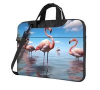 MXPELGHMAD Laptop Bag 15.6 inch Computer Carrying Bag Protective Case Flock of Flamingos on The Beach Laptop Sleeve Case Briefcase Handbag