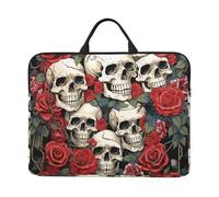 MXPELGHMAD Laptop Sleeve 14 inch Computer Carrying Bag Slim Protective Case Cool Skull head and Roses Laptop Case Briefcase Handbag