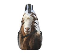 MXPELGHMAD Sling Bag Crossbody Shoulder Bag Cross Chest Bag Animal Goat Sling Backpack Travel Hiking Daypack