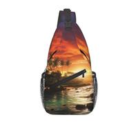 MXPELGHMAD Sling Bag Crossbody Shoulder Bag Cross Chest Bag Mysterious tropical style Sling Backpack Travel Hiking Daypack