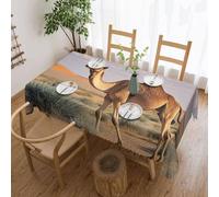 MXPELGHMAD Tablecloth 137x183 cm Waterproof Table Cloth Kitchen Washable Decorative Tablecloths Camels Rest Desert Tablecloth Wrinkle Free Farmhouse Table Cover for Dining Tables Party Buffet Wedding