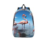 MXPELGHMAD Travel Backpack Carry-on Daypack Flock of Flamingos on The Beach Laptop Backpack Lightweight Shoulder Bags for Women Men