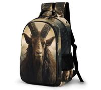 MXPELGHMAD Travel Backpack Carry-on Daypack Goat Looking Into Camera Laptop Backpack Lightweight Shoulder Bags for Women Men