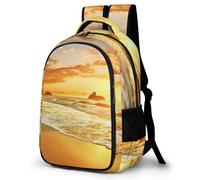 MXPELGHMAD Travel Backpack Carry-on Daypack Golden Sunset Beach Laptop Backpack Lightweight Shoulder Bags for Women Men
