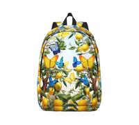 MXPELGHMAD Travel Backpack Carry-on Daypack Lemons and butterflies on the tree Laptop Backpack Lightweight Shoulder Bags for Women Men