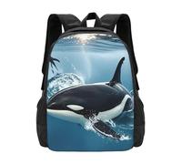 MXPELGHMAD Travel Backpack Carry-on Daypack Orca Killer Whale Laptop Backpack Lightweight Shoulder Bags for Women Men