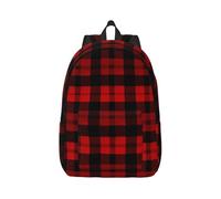 MXPELGHMAD Travel Backpack Carry-on Daypack Plaid Red and Black Laptop Backpack Lightweight Shoulder Bags for Women Men