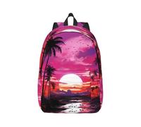 MXPELGHMAD Travel Backpack Carry-on Daypack Purple sky above palm grove Laptop Backpack Lightweight Shoulder Bags for Women Men