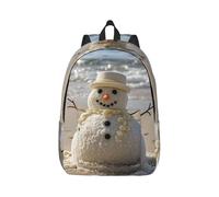 MXPELGHMAD Travel Backpack Carry-on Daypack Sand Snowman on Beach Laptop Backpack Lightweight Shoulder Bags for Women Men