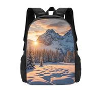 MXPELGHMAD Travel Backpack Carry-on Daypack Sunset Winter Mountains Laptop Backpack Lightweight Shoulder Bags for Women Men