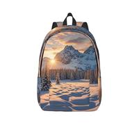 MXPELGHMAD Travel Backpack Carry-on Daypack Sunset Winter Mountains Laptop Backpack Lightweight Shoulder Bags for Women Men