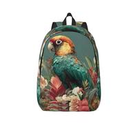 MXPELGHMAD Travel Backpack Carry-on Daypack Tropical Flower Leaf Parrot Laptop Backpack Lightweight Shoulder Bags for Women Men