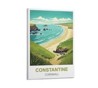 MXQOXAP Constantine Cornwall Vintage Travel Posters 24x36inch(60x90cm) Canvas Wall Art Pictures