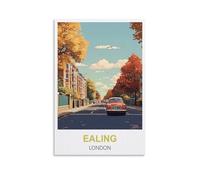 MXQOXAP Ealing London Vintage Travel Posters 20x30inch(50x75cm) Canvas Wall Art Pictures