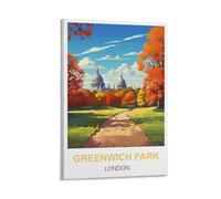 MXQOXAP Greenwich Park London Vintage Travel Poster 20x30inch(50x75cm) Canvas Wall Art Pictures