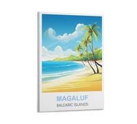 MXQOXAP Magaluf Balearic Islands Vintage Travel Posters 24x36inch(60x90cm) Canvas Wall Art Pictures