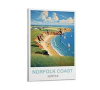 MXQOXAP Norfolk Coast Suffolk Vintage Travel Poster 20x30inch(50x75cm) Canvas Wall Art Pictures