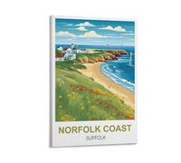 MXQOXAP Norfolk Coast Suffolk Vintage Travel Posters 08x12inch(20x30cm) Canvas Wall Art Pictures