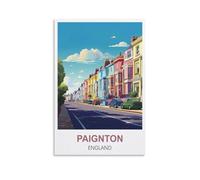 MXQOXAP Paignton England Vintage Travel Posters 20x30inch(50x75cm) Canvas Wall Art Pictures