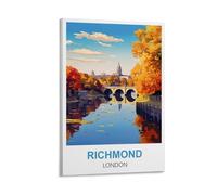 MXQOXAP Richmond London Vintage Travel Poster 08x12inch(20x30cm) Canvas Wall Art Pictures