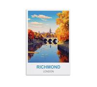 MXQOXAP Richmond London Vintage Travel Poster 20x30inch(50x75cm) Canvas Wall Art Pictures