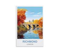 MXQOXAP Richmond London Vintage Travel Poster 20x30inch(50x75cm) Canvas Wall Art Pictures