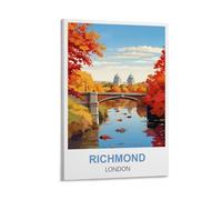 MXQOXAP Richmond London Vintage Travel Posters 20x30inch(50x75cm) Canvas Wall Art Pictures