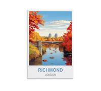 MXQOXAP Richmond London Vintage Travel Posters 20x30inch(50x75cm) Canvas Wall Art Pictures