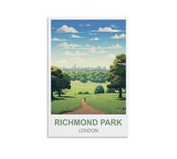 MXQOXAP Richmond Park London Vintage Travel Poster 12x18inch(30x45cm) Canvas Wall Art Pictures