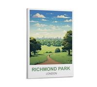 MXQOXAP Richmond Park London Vintage Travel Poster 16x24inch(40x60cm) Canvas Wall Art Pictures