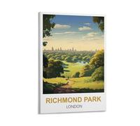 MXQOXAP Richmond Park London Vintage Travel Poster 20x30inch(50x75cm) Canvas Wall Art Pictures
