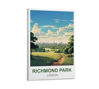 MXQOXAP Richmond Park London Vintage Travel Posters 20x30inch(50x75cm) Canvas Wall Art Pictures