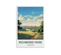 MXQOXAP Richmond Park London Vintage Travel Posters 20x30inch(50x75cm) Canvas Wall Art Pictures