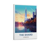 MXQOXAP The Shard London Vintage Travel Poster 20x30inch(50x75cm) Canvas Wall Art Pictures