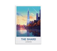 MXQOXAP The Shard London Vintage Travel Poster 20x30inch(50x75cm) Canvas Wall Art Pictures
