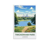 MXQOXAP Twickenham Park London Vintage Travel Poster 20x30inch(50x75cm) Canvas Wall Art Pictures