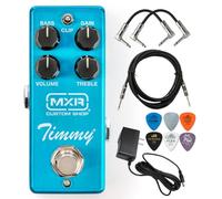 MXR CSP027 Timmy Overdrive Guitar Effects Pedal Mini Housing with Tonebird 9V Power Supply, Patch Cable, Picks, Instrument Cable Bundle