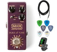 MXR CSP039 Duke of Tone Overdrive Bundle with Instrument Cable, 6 Dunlop Picks, and Tuner