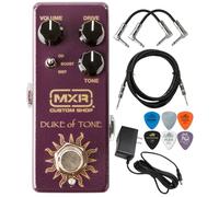 MXR CSP039 Duke of Tone Overdrive Guitar Effects Pedal Custom Shop with Tonebird 9V Power Supply Patch Cable, Picks, Instrument Cable Bundle