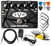 MXR EVH5150 Overdrive Distortion Electric Guitar Effects Pedal with Boost Switch and Noise Gate Featuring Tonebird 1500mA 9V Adapter, Patch Cable, Multi-Tool, Picks Bundle