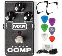 MXR M132 Super Comp Compressor - Bundle with Power Supply, 2 Patch Cables, and 6 Dunlop Picks