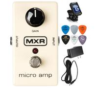 MXR M133 Micro Amp 26dB Gain Boost Effects Pedal with Tonebird Bundle with True Tune Chromatic Tuner, Dunlop Variety Picks and Tonebird 1500mA 9v Power Supply