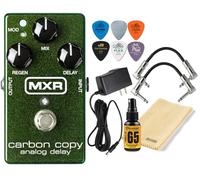 MXR M169 Carbon Copy Analog Delay Electric Guitar Effects Pedal with Tonebird 2- Patch Cable, Tortex Picks, 9V Power Supply, Dunlop Polish and Cloth Bundle