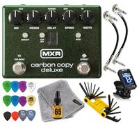 MXR M292 Carbon Copy Deluxe Analog Delay Guitar Effects Pedal with Tonebird Bundle Featuring Tool, Patch Cables, Picks, and Polish