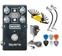 MXR M307 Layers Harmonic Sustain Electric Guitar Effects Pedal with Tonebird Bundle with MXR Patch Cables, Groovetech Multi-Tool, Dunlop Picks and ECB003 9V Power Supply