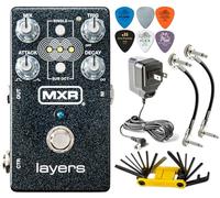 MXR M307 Layers Harmonic Sustain Electric Guitar Effects Pedal with Tonebird Bundle with MXR Patch Cables, Groovetech Multi-Tool, Dunlop Picks and ECB003 9V Power Supply