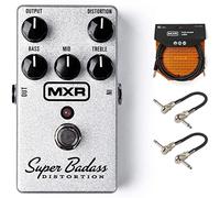 MXR M75 Super Badass Distortion Guitar Effects Pedal Bundle with MXR Premium Instrument Cable and Patch Cables