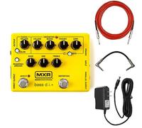 MXR M80Y Bass D.I.+ Special Edition Yellow - Bundle with Instrument Cable, Patch Cable, and Power Supply